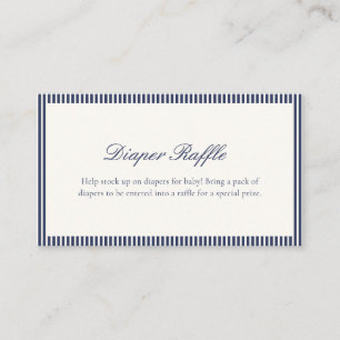 Tarjeta De Recepción Fiesta de Bebé Preppy de Rayas Azules Marinos Sort