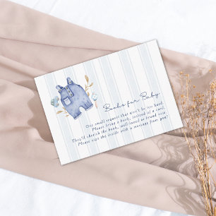 Tarjeta De Recepción Fiesta de Bebé Rayas de Mezclilla Azul Moderna