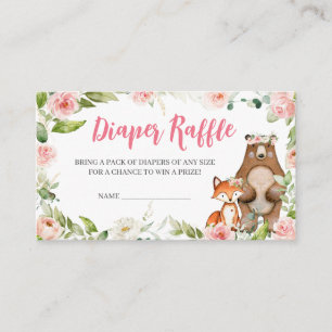 Tarjeta De Recepción Fiesta de Bienvenida Floral del Bosque Sorteo de P
