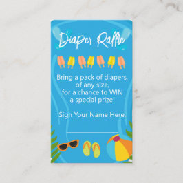 Tarjeta De Recepción Fiesta de billar Summer Boy Diaper Raffle Baby Sho