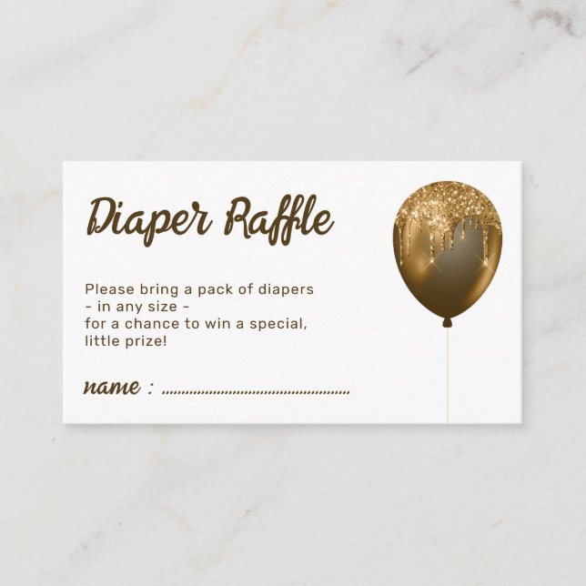 Tarjeta De Recepción Fiesta de bronce Glitz Diaper Raffles (Anverso)