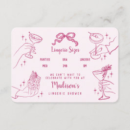Tarjeta De Recepción Fiesta De Cócteles Retro Rosa Tamaño De Lingerie I