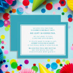 Tarjeta De Recepción Fiesta de cumpleaños de cinco dólares para el fiad<br><div class="desc">Acercamiento de invitación a fiesta de cumpleaños de niños verde azulados y blancos de Fiver (5 dólares). Un cumpleaños de Fiver es una nueva tendencia en fiestas de cumpleaños para niños. Los fiestas de Fiver pueden enseñarle a los niños el valor del dinero mientras permiten a los invitados de la...</div>