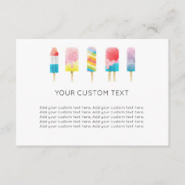 Tarjeta De Recepción Fiesta de cumpleaños de helados de paleta de veran