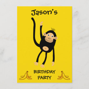 Tarjeta De Recepción Fiesta de cumpleaños de los monos pequeños
