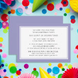 Tarjeta De Recepción Fiesta de cumpleaños de morado blanco de 5 dólares<br><div class="desc">Acercamiento de invitación a fiesta de cumpleaños para niños morados y blancos de 5 dólares. Un cumpleaños de Fiver es una nueva tendencia en fiestas de cumpleaños para niños. Los fiestas de Fiver pueden enseñarle a los niños el valor del dinero mientras permiten a los invitados de la fiesta de...</div>