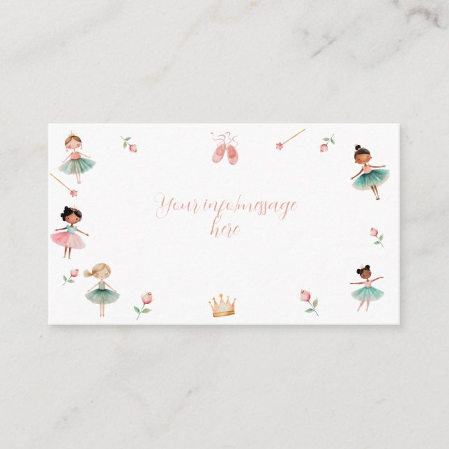 Tarjeta De Recepción Fiesta de cumpleaños del chica de danza y twirl (Anverso)