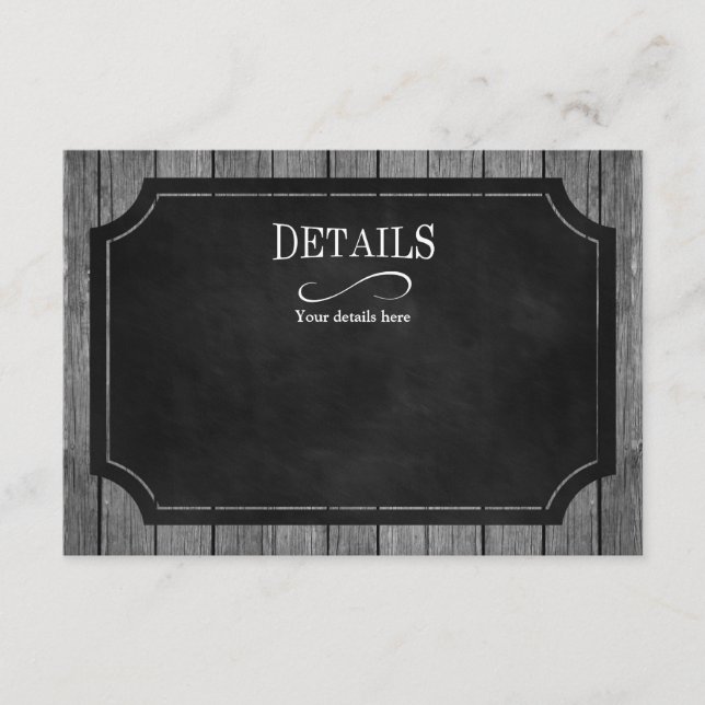 Tarjeta De Recepción Fiesta de cumpleaños - Detalles de blanco de Chalk (Anverso)