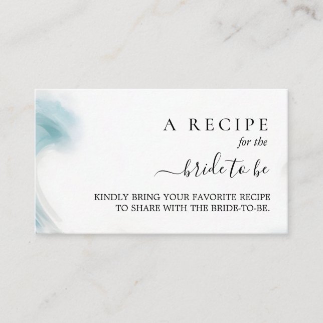 Tarjeta De Recepción Fiesta de Despedida de Soltera de Verano Playa Océ (Anverso)