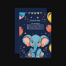 Tarjeta De Recepción Fiesta de Elefante Bebé Azul Baby Shower