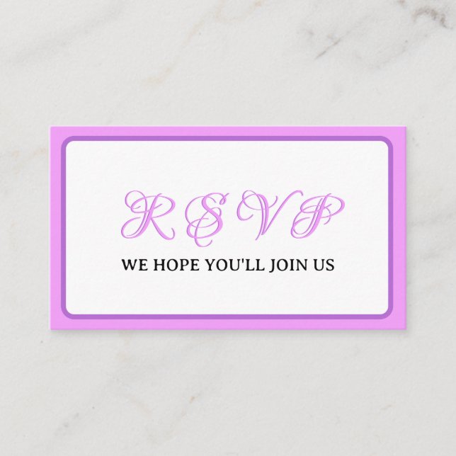 Tarjeta De Recepción Fiesta de golf pre-Boda Weekend Lavender Purple (Anverso)