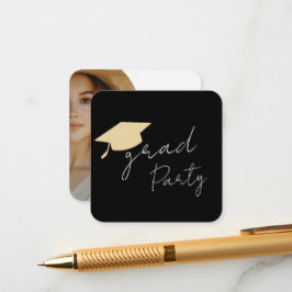 Tarjeta De Recepción Fiesta de Graduación con Foto Moderna