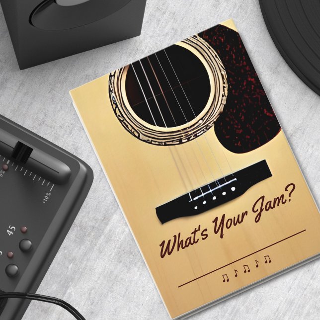 Tarjeta De Recepción Fiesta de guitarra acústica Boda musical (tan acoustic guitar party / wedding song request card)