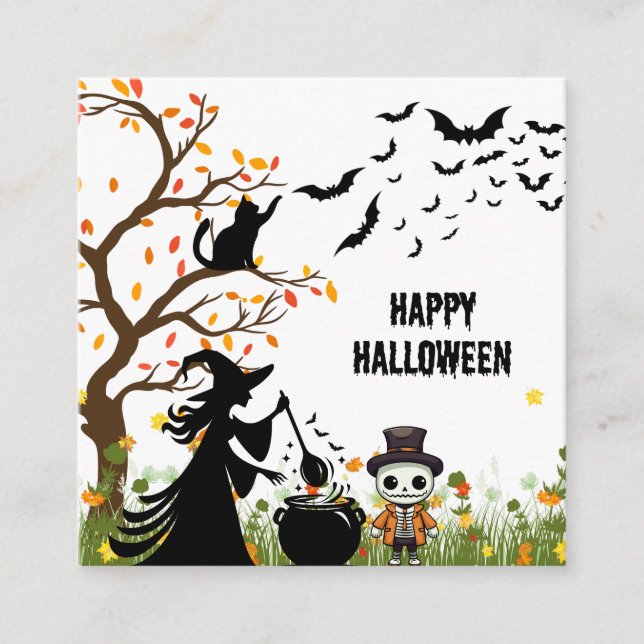 Tarjeta De Recepción Fiesta de Halloween (Anverso)