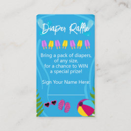 Tarjeta De Recepción Fiesta de piscina Chica de verano Diaper Raffle Ba