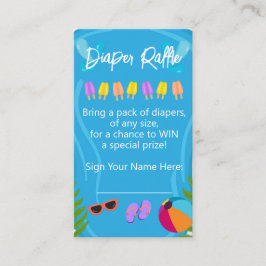 Tarjeta De Recepción Fiesta de piscina Diaper Neutral Raffle Baby Showe