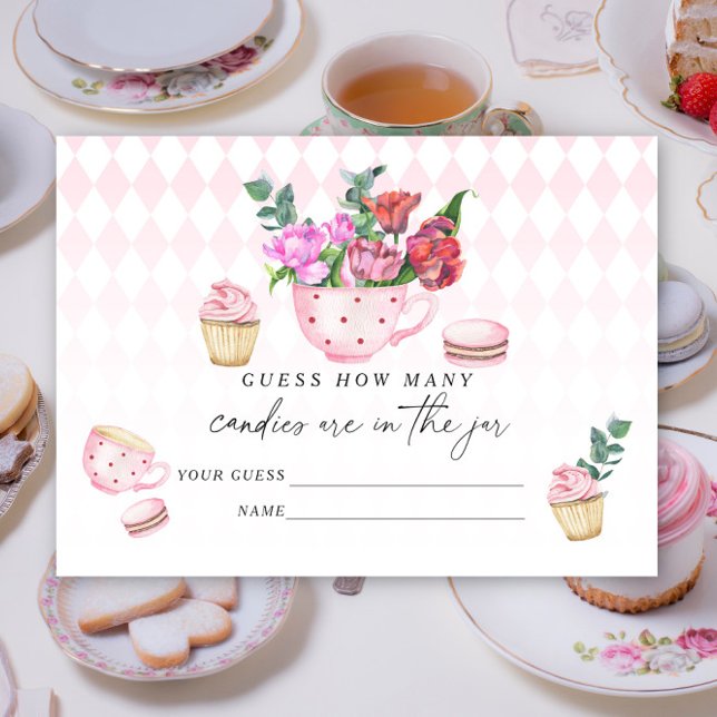 Tarjeta De Recepción Fiesta de té Adivinen cuántos dulces (Subido por el creador)