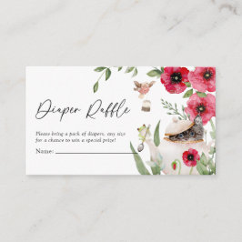 Tarjeta De Recepción Fiesta de té animal lindo Baby Shower Diaper Raffl