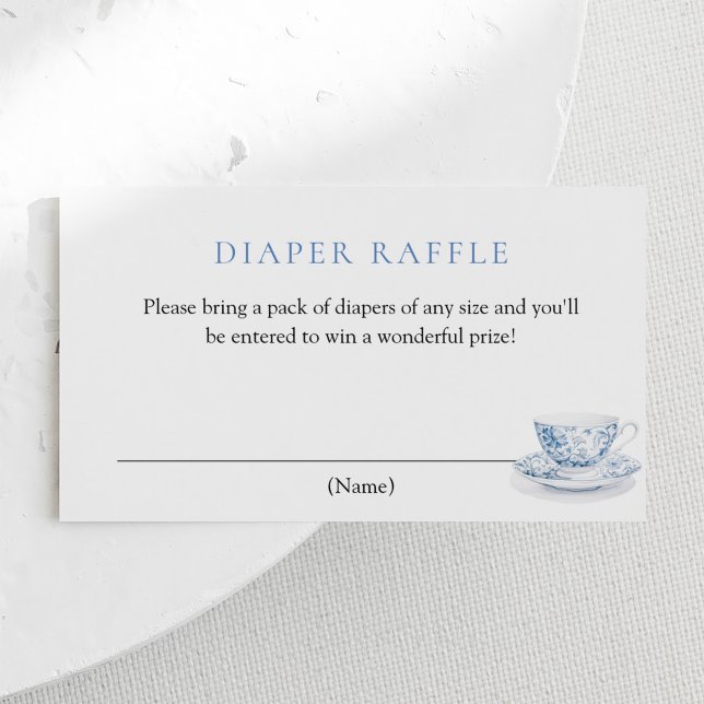 Tarjeta De Recepción Fiesta de té azul Baby Shower Diaper Raffle Ticket (Subido por el creador)