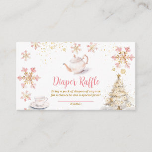 Tarjeta De Recepción Fiesta de té de invierno rosa para baby shower rif