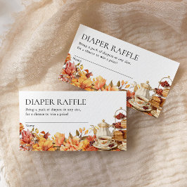 Tarjeta De Recepción Fiesta de té floral otoño Baby Shower Diaper Raffl
