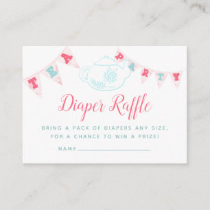 Tarjeta De Recepción Fiesta de té para baby shower de niña Chic Sorteo