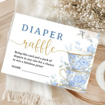 Fiesta de té para bebé Niño Azul Rifa de pañales d