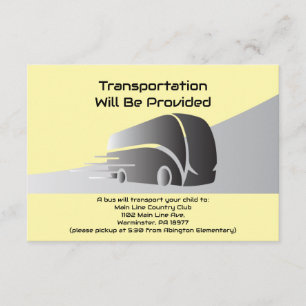 Tarjeta De Recepción Fiesta de transporte Mini camioneta de transporte 