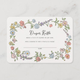 Tarjeta De Recepción Fiesta del jardín primavera Diaper Raffle Baby Ins