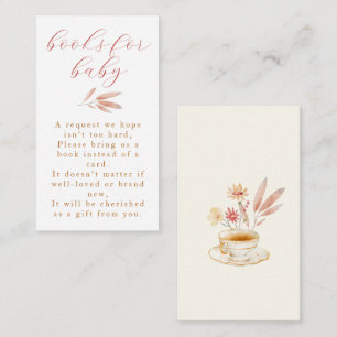Tarjeta De Recepción Fiesta del té Acuarela Floral Rosa Baby Shower
