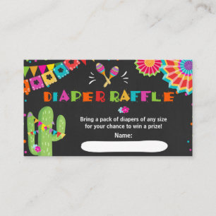 Tarjeta De Recepción Fiesta Diaper Raffle Card Cactus Floral Mexicana