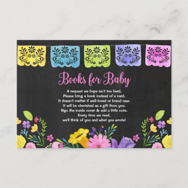 Tarjeta De Recepción Fiesta floral solicitud de un libro de ducha para  (Anverso)