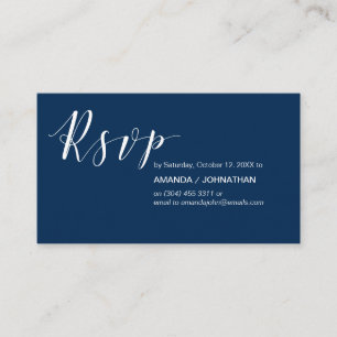 Tarjeta De Recepción Fiesta invita a RSVP, moderna y elegante Marina Az