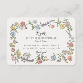 Tarjeta De Recepción Fiesta Jardín de primavera Registro de bebé floral