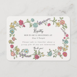 Tarjeta De Recepción Fiesta Jardín de verano Registro de Bebés Floral I