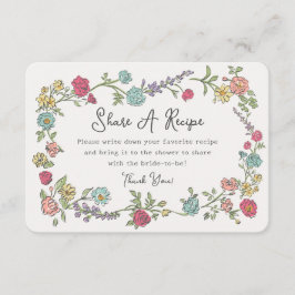 Tarjeta De Recepción Fiesta Jardín Verano Floral Compartir una receta I