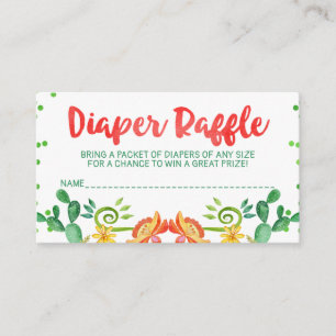 Tarjeta De Recepción Fiesta mexicana Baby Shower Diaper Raffle