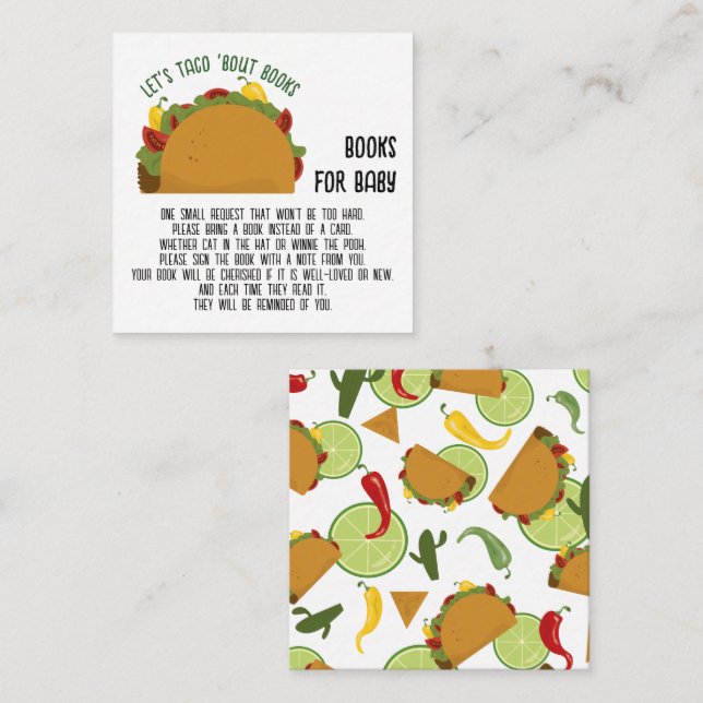 Tarjeta De Recepción Fiesta mexicana taco 'sobre libros para bebé (Anverso / Reverso)