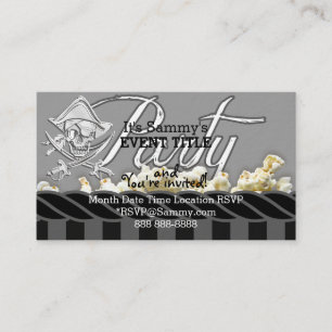 Tarjeta De Recepción Fiesta Pirata Personalizada