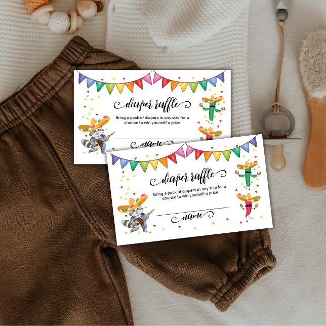 Tarjeta De Recepción Fiesta Taco Cactus Diaper Raffle Baby Shower (Fiesta Taco Cactus Diaper Raffle Baby Shower Enclosure Card)