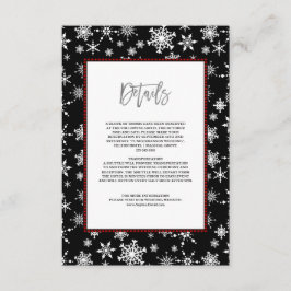 Tarjeta De Recepción Fiestas de invierno Copos de nieve Rojo Búfalo Bod