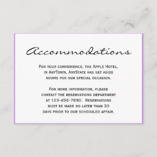 Tarjeta De Recepción Fila púrpura con Boda de acento floral