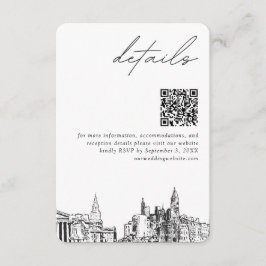 Tarjeta De Recepción Filadelfia Boda detalles modernos Código QR