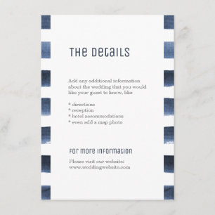 Tarjeta De Recepción Filas marinas de color acuático boda náutico