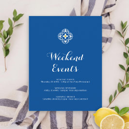 Tarjeta De Recepción Fin de semana de boda con azulejos mediterráneos a