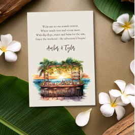 Tarjeta De Recepción Fin de semana Destino Boda de bienvenida Bolsa de