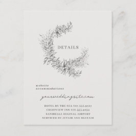 Tarjeta De Recepción Fine Art Botanical Wedding Details