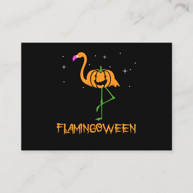 Tarjeta De Recepción Flamencos |Calabaza Halloween Flamingoween Pink (Anverso)