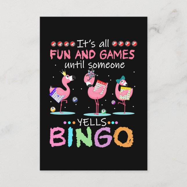 Tarjeta De Recepción Flamencos | Flamante Bingo Funny (Anverso)