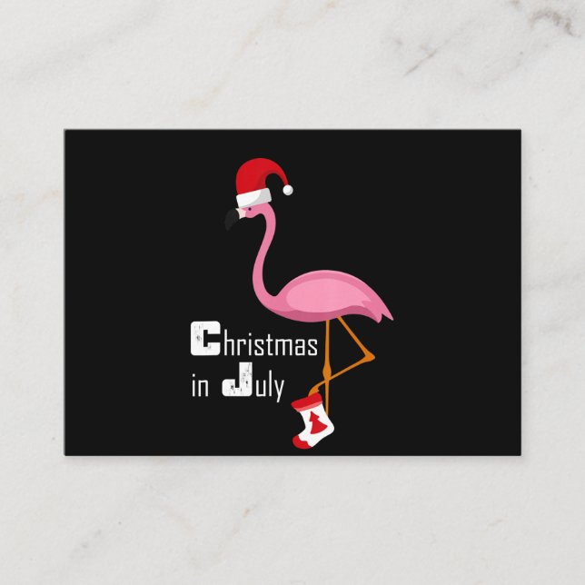 Tarjeta De Recepción Flamencos | Navidades De Flamingo En Julio Fiesta  (Anverso)